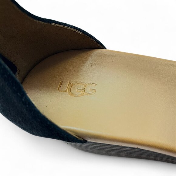 UGG Eugenia Leopard Print Womens Ankle Strap Wedge Sandals Black & Brown Size 10 - Picture 4 of 9